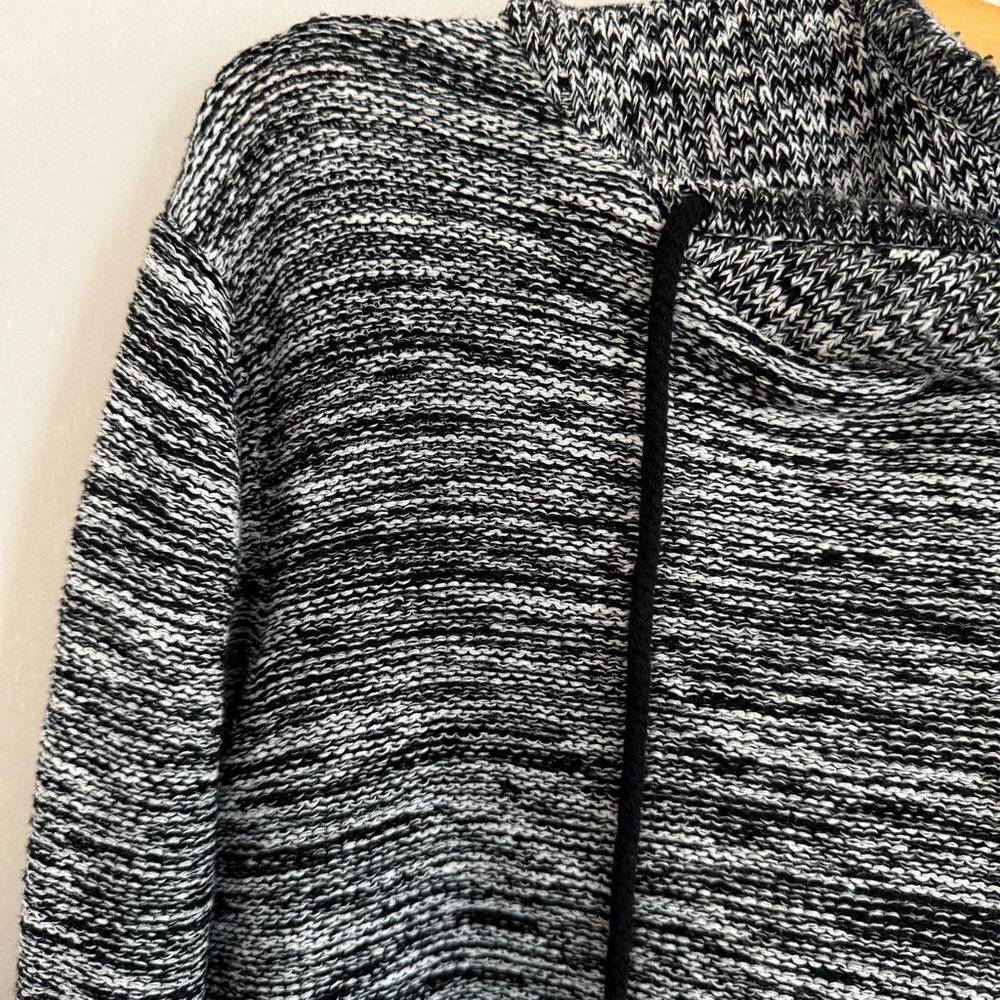 Stylish Black Gray Men’s Cotton Blend Knit Sweater Hoodie Pullover Top Size L - Picture 8 of 8